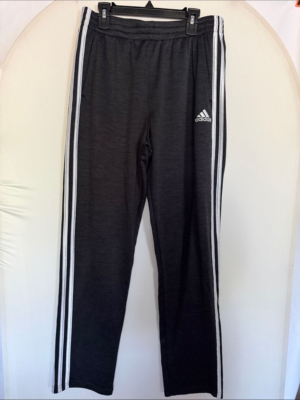 Kids 14 16 boys adidas Black Sweatpants with White Three-Stripes EUC SCHOOL